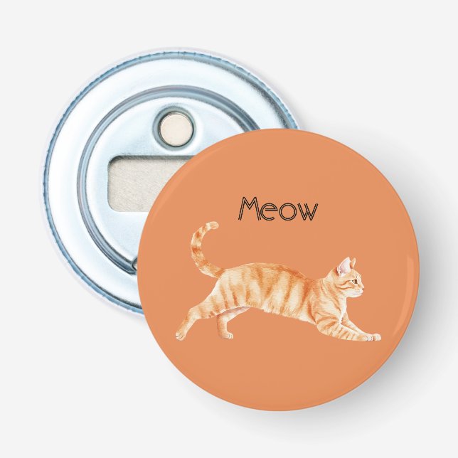 Orange Stripes Cat Bottle Opener (Front)