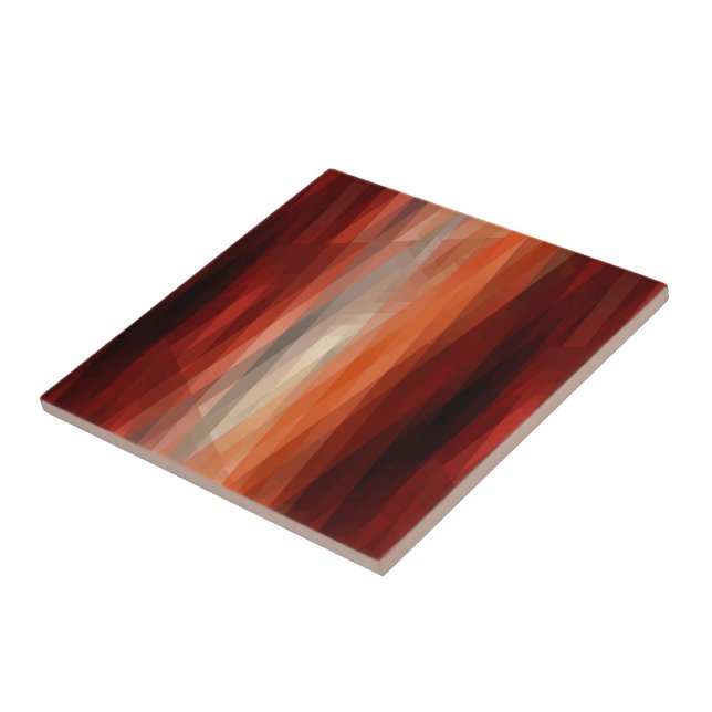 Orange Stripes Ceramic Tile (Side)
