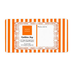 Orange Stripes & Curly Frame & Logo