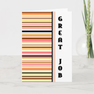 Orange Stripes Employee Anniversary Card