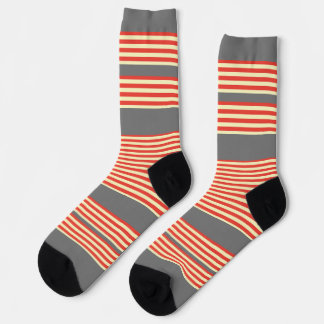Orange Stripes Grey  Socks