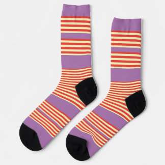 Orange Stripes Lavender  Socks