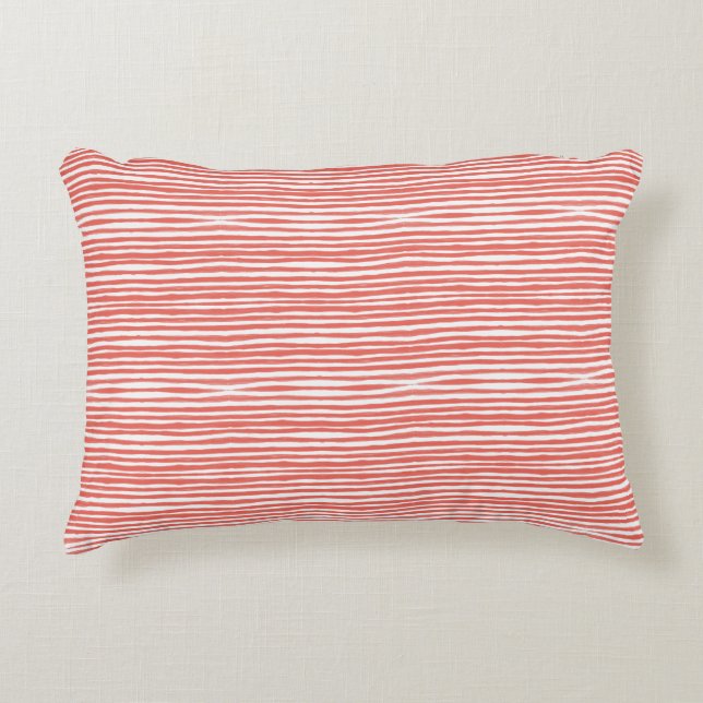 Orange stripes, lines  decorative cushion (Front)