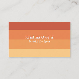 Orange Stripes Modern Gradient Minimalist Business Card