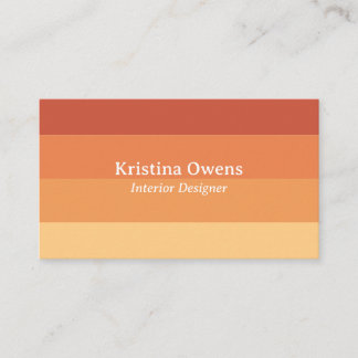 Orange Stripes Modern Gradient Minimalist Business Card