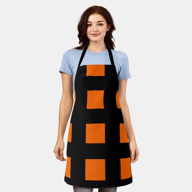 Orange stripes pattern apron (Worn)