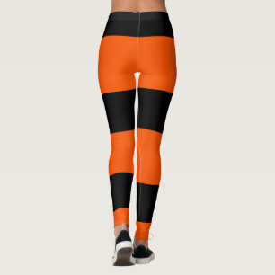 Orange stripes pattern leggings