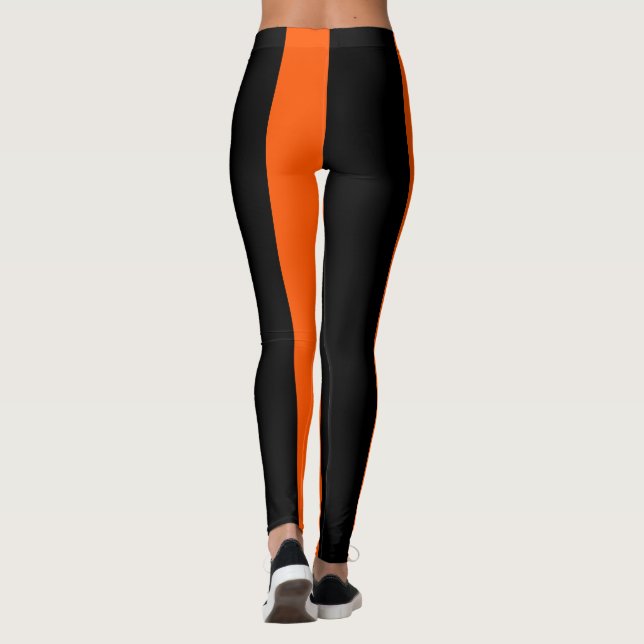 Orange stripes pattern leggings (Back)
