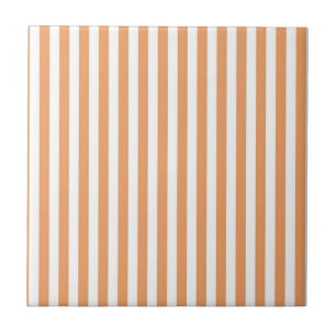 Orange Stripes Pattern Minimal Modern Summer Ceramic Tile