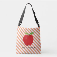 Orange Stripes, Red Apple Personalised Teacher