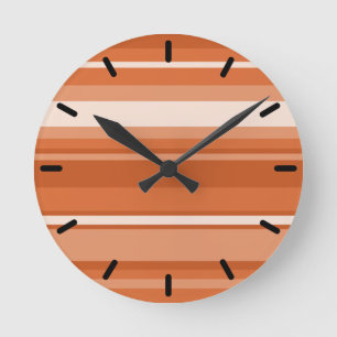 Orange stripes round clock