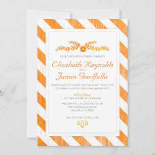 Orange Stripes Wedding Invitations