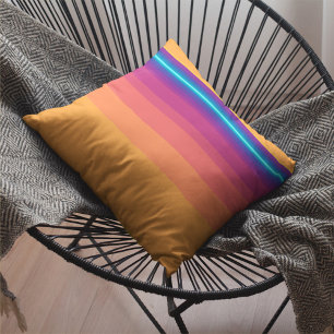 Orange Stripes With Turquoise Cushion