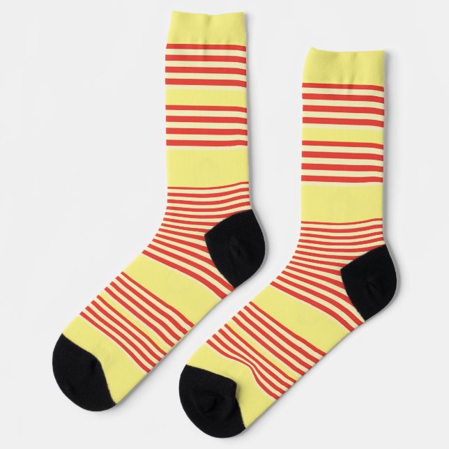 Orange Stripes Yellow  Socks (Left)