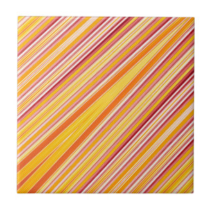 Orange strips pattern ceramic tile