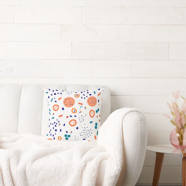 Orange Style Patterns Art Design Cushion (Couch)