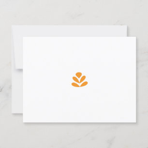 Orange stylised flower-like design on a dark backg postcard
