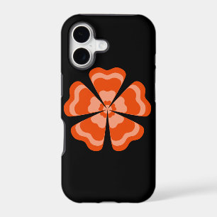 Orange Stylised Retro Flower