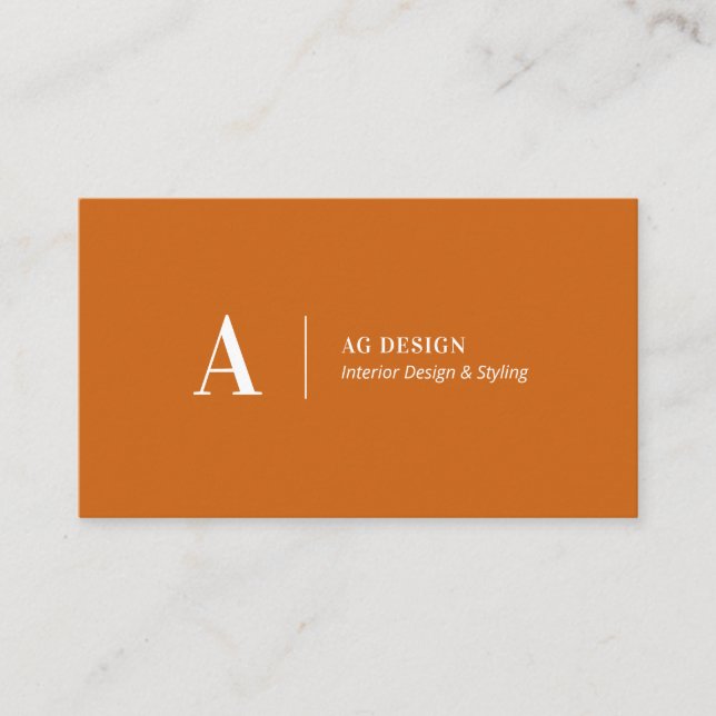 Orange Stylish Modern Minimal Business Cards (Front)