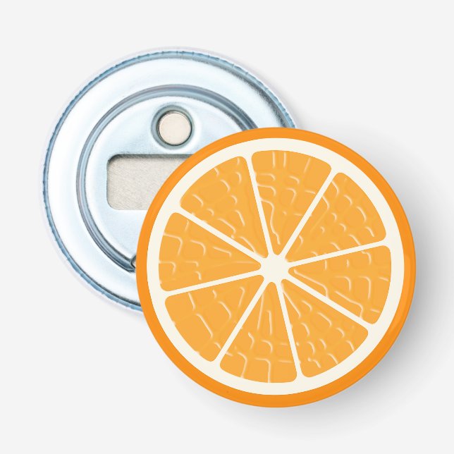 Orange Stylized Fruit Slice Bottle Opener (Front)