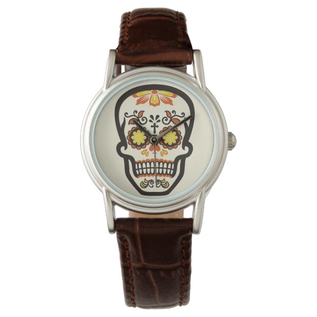 Orange Sugar Skull Watch (Front)