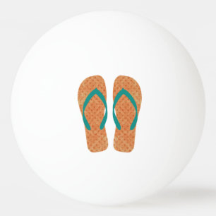 Orange Summer Beach Party Flip Flops Ping Pong Ball