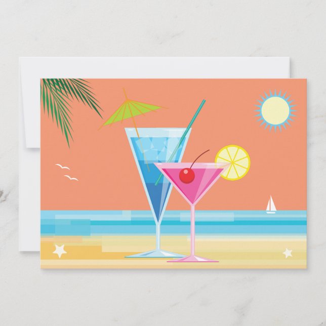 Orange Summer Couple's Shower Invitation (Front)