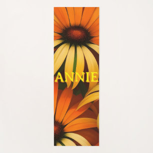 Orange Summer Flowers Yoga Mat