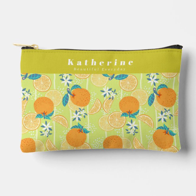 Orange Summer Green Accessory Pouch (Front)