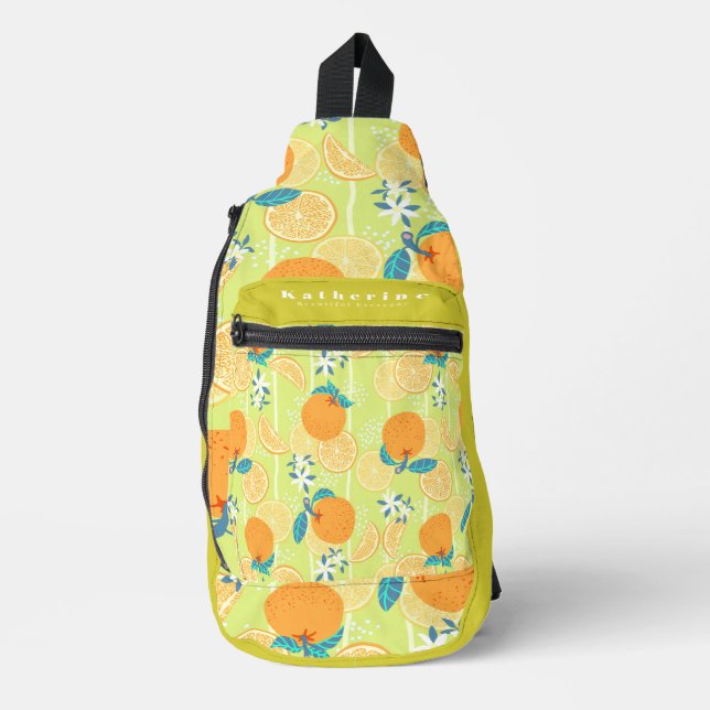 Orange Summer Green Sling Bag (Front)