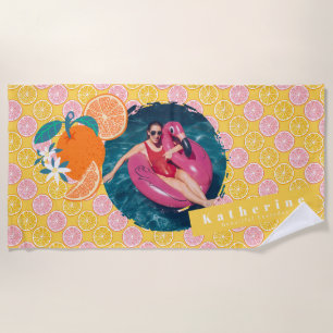Orange Summer Mustard Beach Towel