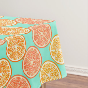 Orange Summer Teal Blue Tablecloth