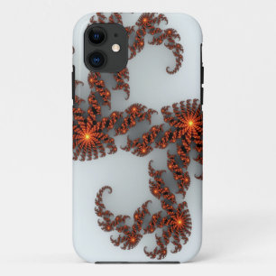 Orange Sunburst Fractal iPhone 11 Case