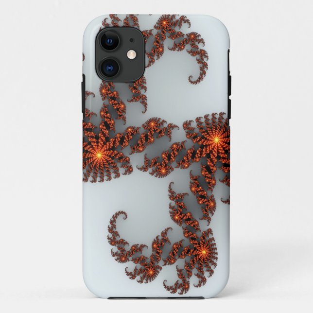 Orange Sunburst Fractal Case-Mate iPhone Case (Back)