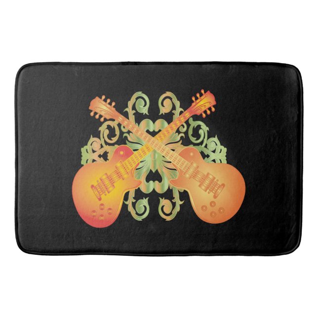 Orange Sunburst Guitars Incredible Budget Bath Mat (Front)