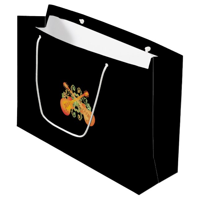 Orange Sunburst Guitars Incredible Budget Large Gift Bag (Front Angled)
