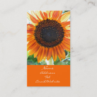 Orange Sunflower Bloom Business Card