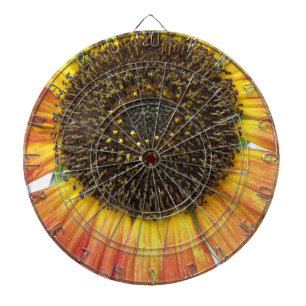 Orange Sunflower Dart Board