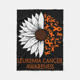 Orange Sunflower Leukaemia Blood Cancer Awareness Fleece Blanket