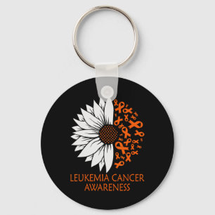 Orange Sunflower Leukaemia Blood Cancer Awareness Key Ring