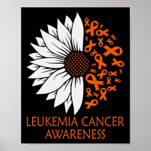 Orange Sunflower Leukaemia Blood Cancer Awareness Poster