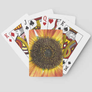 Orange Sunflower Playing Cards
