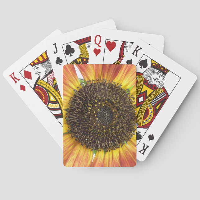 Orange Sunflower Playing Cards (Back)