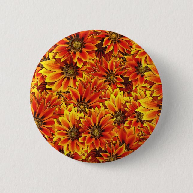 Orange Sunflowers 6 Cm Round Badge (Front)