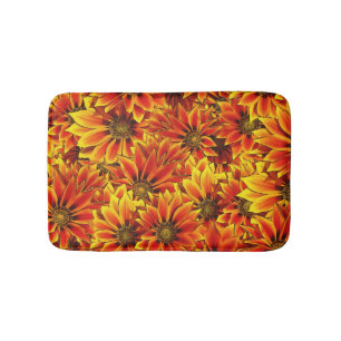 Orange Sunflowers Bath Mat