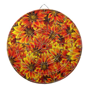 Orange Sunflowers Dartboard