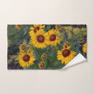 Orange Sunflowers, Flower Photography Bath Towel Set