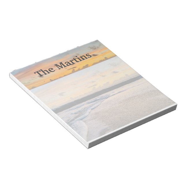 Orange Sunrise Ocean Custom Notepad  (Angled)