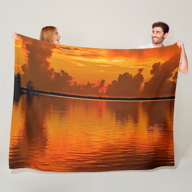ORANGE SUNSET FLEECE BLANKET (In Situ)