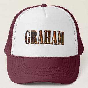 Orange Sunset Graham Name, Trucker Hat